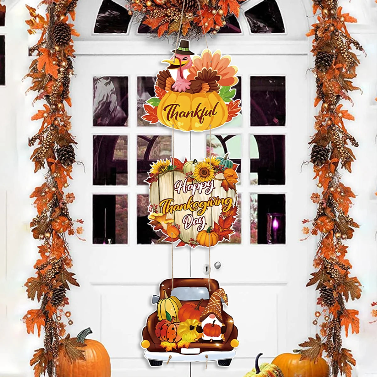 Happy Thanksgiving Day Door Banner