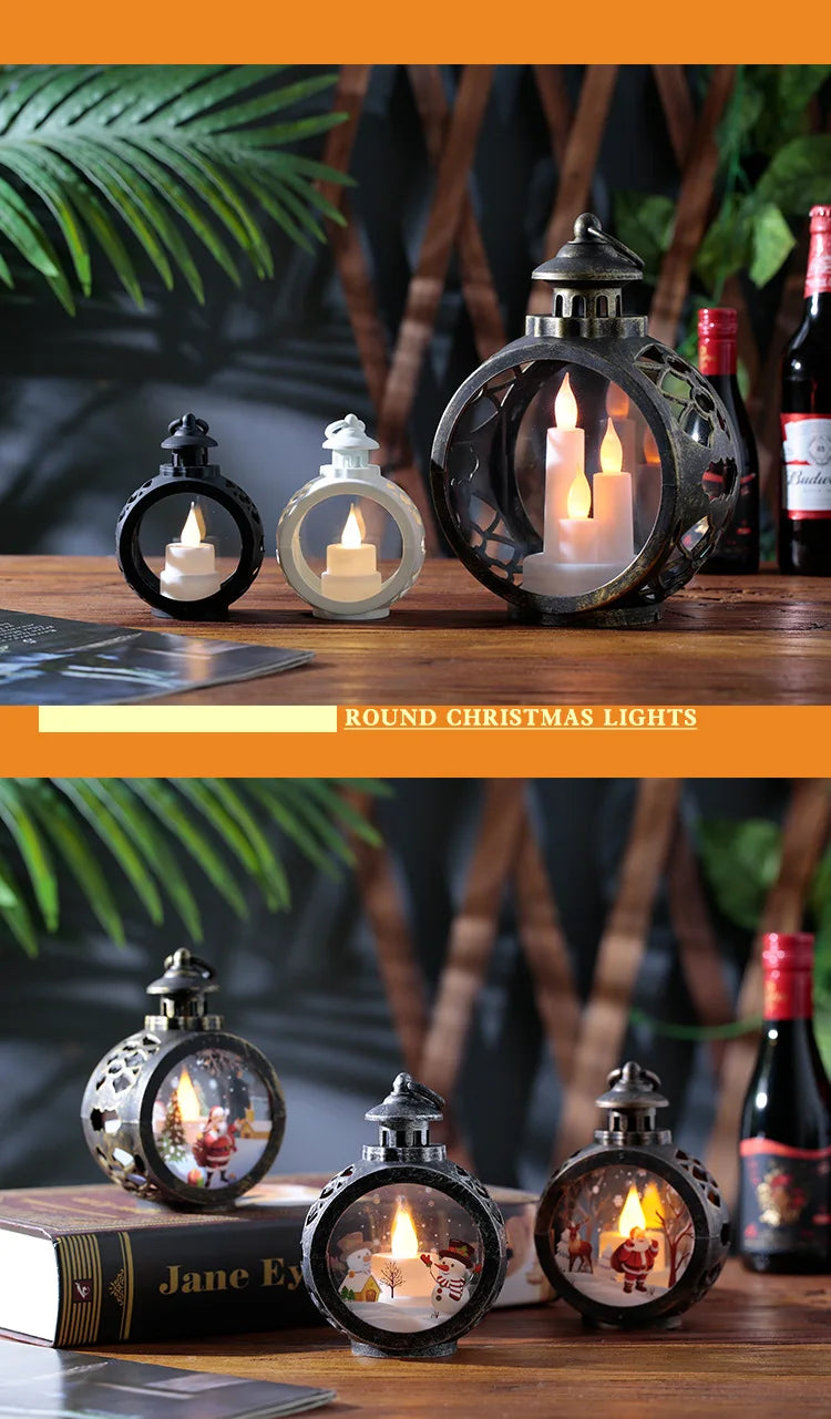 Christmas decorations retro night lights luminous gifts window