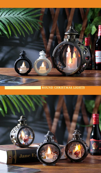 Christmas decorations retro night lights luminous gifts window