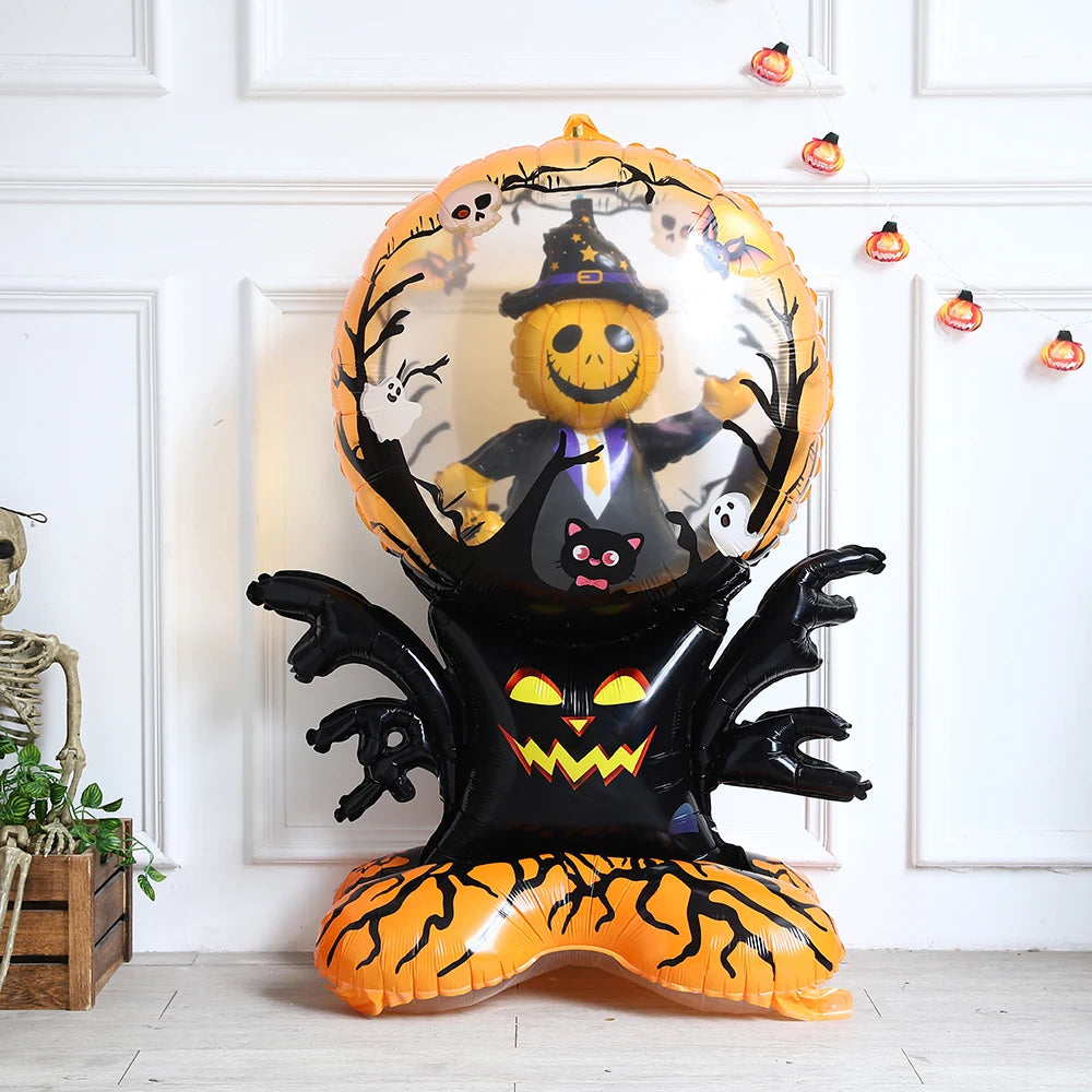 1PC Halloween 4D Large Standing Bat Pumpkin Ghost Foil Balloon Horror Props Halloween Theme Birthday Party Decoration Kids Gifts
