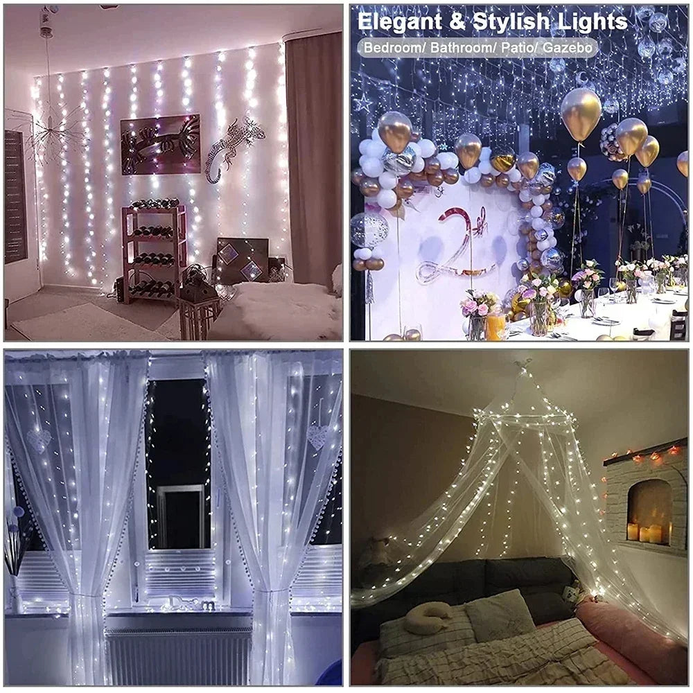 Christmas Lights Curtain Garland Merry Christmas Decorations For Home Christmas Ornaments Xmas Gifts Navidad 2025 New Year Decor